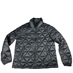 Eddie Bauer Down Jacket Lightweight Womens Medium Black Classic Minimalist Thin